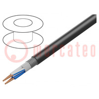 Wire: microphone cable; 4x24AWG; black; Cu; -30÷75°C; PVC; 100V