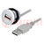 Port USB; 22mm; har-port; -25÷70°C; Ø22,3mm; IP20; argent; Long: 1m