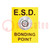 Earthing plug; ESD; 35x25mm; 1MΩ; Plug: EU; press stud male 10mm
