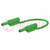 Cable de prueba; 10A; enchufe de banana 2mm,ambos lados; verde