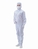 ASPURE Overall for cleanroom, white, polyester,front zip, size S