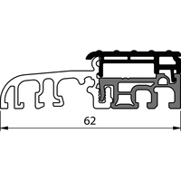 Produktbild zu Balkontürschwelle EIFEL TB-62, 6000 mm, silber eloxiert/grau