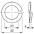 Skizze zu DIN7980 M10 rozsdamentes A1 1.4310 rugós alátét hengeresfejű csavarokhoz