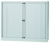 Bisley roldeurkast, ft 103 x 120 x 43 cm (h x b x d), 2 legborden, lichtgrijs