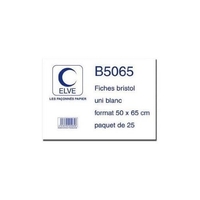 ELVE B5065 BRISTOL - 25 FICHAS (190 G), COLOR BLANCO