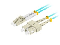 Patchcord światłowodowy mm lc/upc-sc/upc duplex 3.0mm om3 50/125 1m aqua