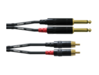 Cordial CFU 0.9 PC cable de audio 0,9 m 2 x RCA 2 x 6,35mm Negro