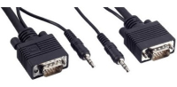 Bachmann VGA + 3.5mm M/M, 5m kabel VGA VGA (D-Sub) Czarny