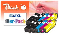 Peach 10er-Pack Tintenpatronen kompatibel zu Epson T3357, No. 33XL, C13T33574010