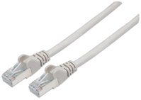 Intellinet Premium Netzwerkkabel, Cat6a, S/FTP, 100% Kupfer, Cat6a-zertifiziert, LS0H, RJ45-Stecker/RJ45-Stecker, 0,5 m, grau