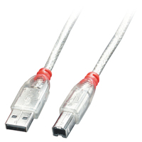 Lindy 41754 cable USB 3 m USB 2.0 USB A USB B Transparente