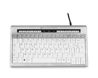 BakkerElkhuizen S-board 840 Tastatur USB AZERTY Französisch Hellgrau, Weiß