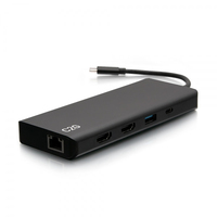 C2G USB-C® 9-in-1-Dual-Display-Dockingstation mit HDMI®, Ethernet, USB, 3,5-mm-Audio und Power Delivery bis zu 60 W - 4K 30 Hz (TAA-konform)