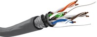 Goobay CAT 5e Netzwerkkabel, SF/UTP, Grau - Kupferleiter (CU), AWG 24/1 (solid), PVC-Kabelmantel