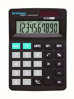 Kalkulator biurowy DONAU TECH, 10-cyfr. wyświetlacz, wym. 127x88x23 mm, czarny