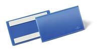 Durable Adhesive Ticket Holder Document Pockets - 50 Pack - 150 x 67mm - Blue