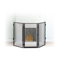 Relaxdays Kaminschutzgitter Metall, Absperrgitter 5 Elemente, Feuerschutzgitter für Babys und Haustiere, schwarz