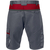 Fristads Shorts Fusion 2562 STFP, Gr. 56, Grau/Rot, 65% Polyester, 35% Baumwolle, 260 g/m²