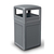 Square Litter Bin with Dome Lid - 140 Litre - Black