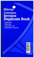 Silvine 210x127mm Duplicate Invoice Book Carbonless Ruled 1-100 Taped Cl(Pack 6)