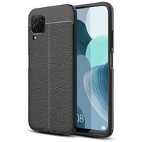 NALIA Design Cover compatibile con Huawei P40 Lite Custodia, Aspetto in Pelle Sottile Silicone Copertura Protettiva, Slim Case Antiurto Bumper Morbido Gomma Cellulare Guscio Ski...