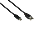 Anschlusskabel USB 2.0, USB 2.0 A Stecker an USB-C™ Stecker, CU, schwarz, 1m, Good Connections®
