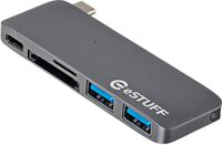 USB-C Slot-in Hub Space Grey Allure Series 2 x USB 3.0 + 1 x USB C 29W PD. 5 Gbps SD/MicroSD Card reader USB Hubs