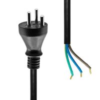Power Cord Denmark to Open End 2M Black Külso tápkábelek