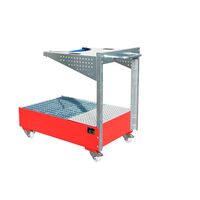 Mobile sump tray with perforated panel bracket