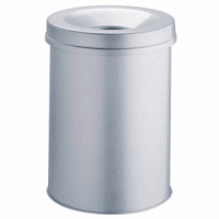 Papierkorb Safe rund 15l metallic silber