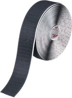 Klettband - Schwarz, 50 mm x 5 m, Polyamid, Selbstklebend, Hakenband