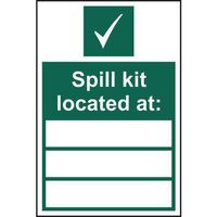 Spill kit location sign