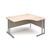 Traditional ergonomic desks - delivered and installed - silver frame, oak top, right hand, 1400mm