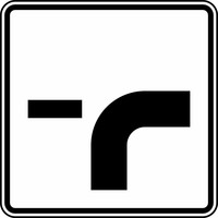 Verkehrszeichen VZ 1002-23 Verlauf der Vorfahrtstraße, 600 x 600, 2mm flach, RA 1