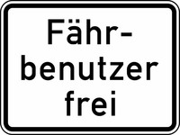 Verkehrszeichen VZ 1028-34 Fährbenutzer frei, 450 x 600, 2mm flach, RA 1