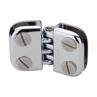 Chrome Plated Panel Connectors | door hinge 2-part, moveable with grey plastic screws