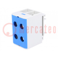 Connecteur: pour rail; 1,5÷50mm2; pistes: 1; pinces: 4; bleu; TS35