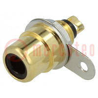 Socket; RCA; female; straight; soldering; gold-plated