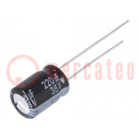 Capacitor: electrolytic; low ESR; THT; 220uF; 35VDC; Ø8x11.5mm