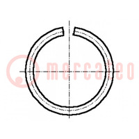 Circlip; spring steel; Shaft dia: 65mm; BN 825; Ring: external