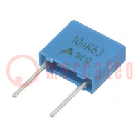 Capacitor: polyester; 0.01uF; 40VAC; 63VDC; 5mm; ±10%; -55÷125°C