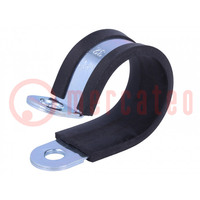 Fixing clamp; ØBundle : 32mm; W: 20mm; steel; Cover material: EPDM