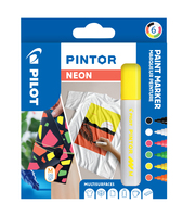 Kreativmarker PINTOR, gut deckende Tinte, schnell trocknend, 4.5mm (M), 6er Set Neon