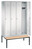 Garderobenschrank mit Sitzbank lichtgrau 1800 x 1190 x 500 mm