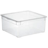 rothopro Clearbox Aufbewahrungsbox mit Deckel, Fassungsvermögen: 18,0 l