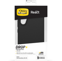 OtterBox React Série Coque pour Galaxy A54 5G, Antichoc, anti-chute, ultra-mince, protection fine, testé selon les normes militaires, Antimicrobien, Noir