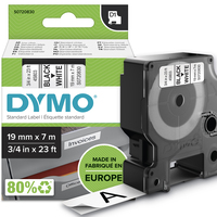 DYMO D1 etichette originali | stampa nera su bianco | 19 mm x 7 m | etichette autoadesive per etichettatrice LabelManager | 1 Pezzo