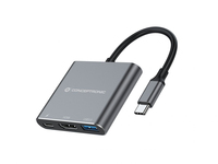 Conceptronic DONN18G notebook dock & poortreplicator Bedraad USB 3.2 Gen 1 (3.1 Gen 1) Type-C Grijs