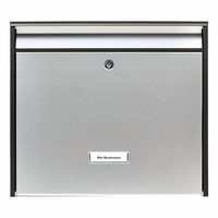 BURG-WÄCHTER Oxford 6877 B+S mailbox Black, Stainless steel Wall-mounted mailbox Stainless steel, Steel