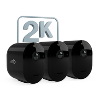 Arlo Caméra de sécurité sans fil Pro 5 2K Spotlight, pack de 3 noir